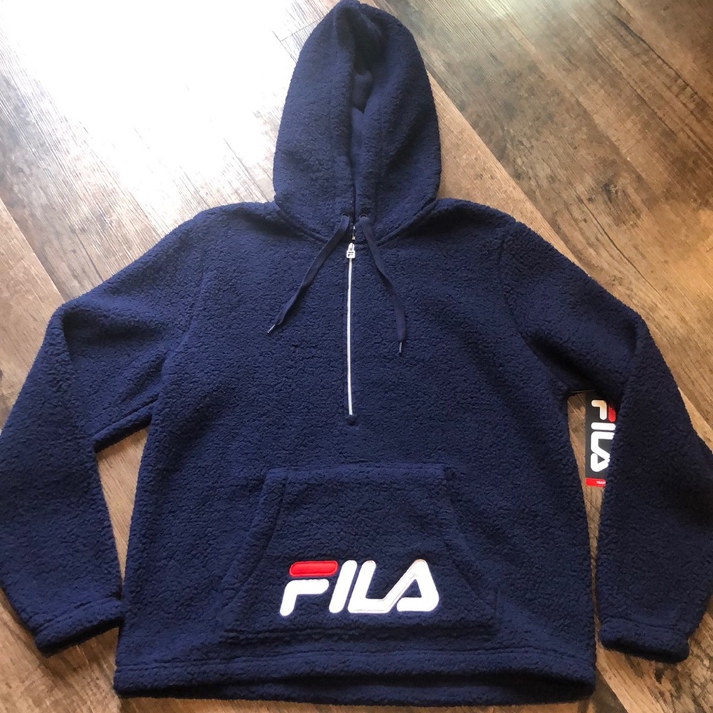 NWT! Fila navy cozy up Sherpa hoodie
